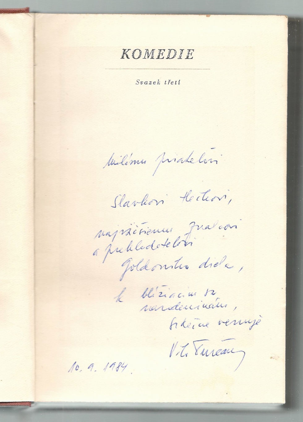 Miniatúra: Goldoni Carlo, Komedie, svazek třetí