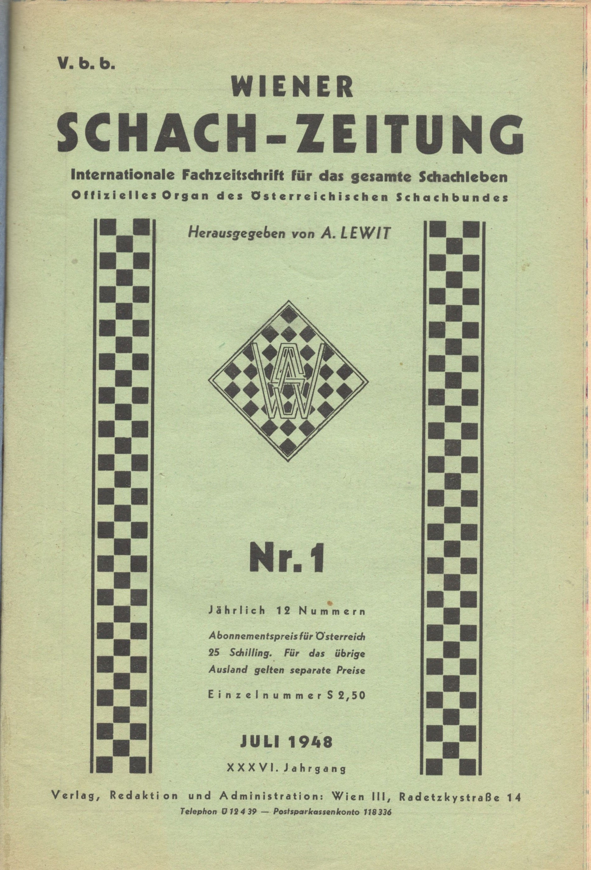 Wiener Schach-Zeitung, Juli 1948 - Juli/August 1949