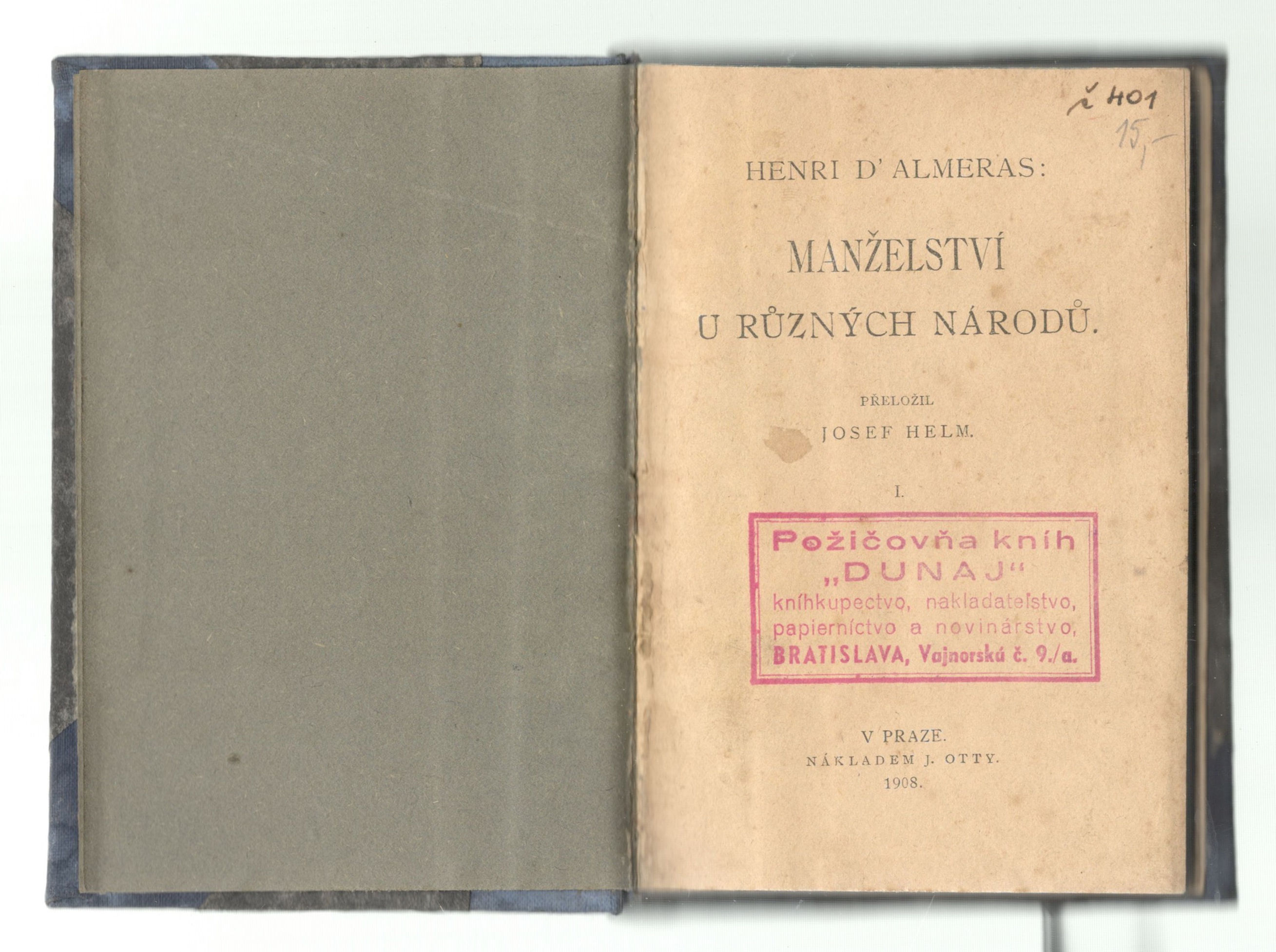 d'Alméras H., Manželství u různých národů - Schopenhauer A., Metafysika lásky