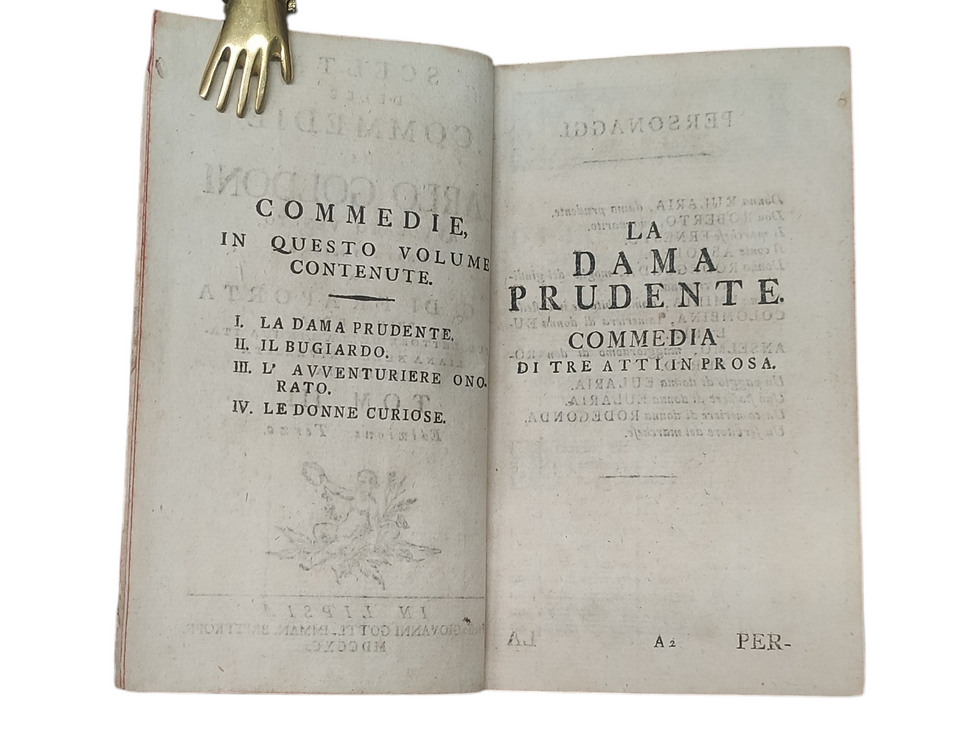 Miniatúra: Scelta delle commedie di Carlo Goldoni, 1. a 3. zväzok
