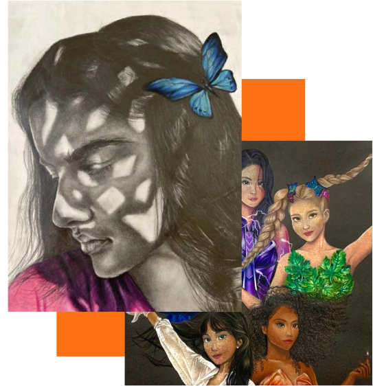 Graphite Charcoal & Mixed Media