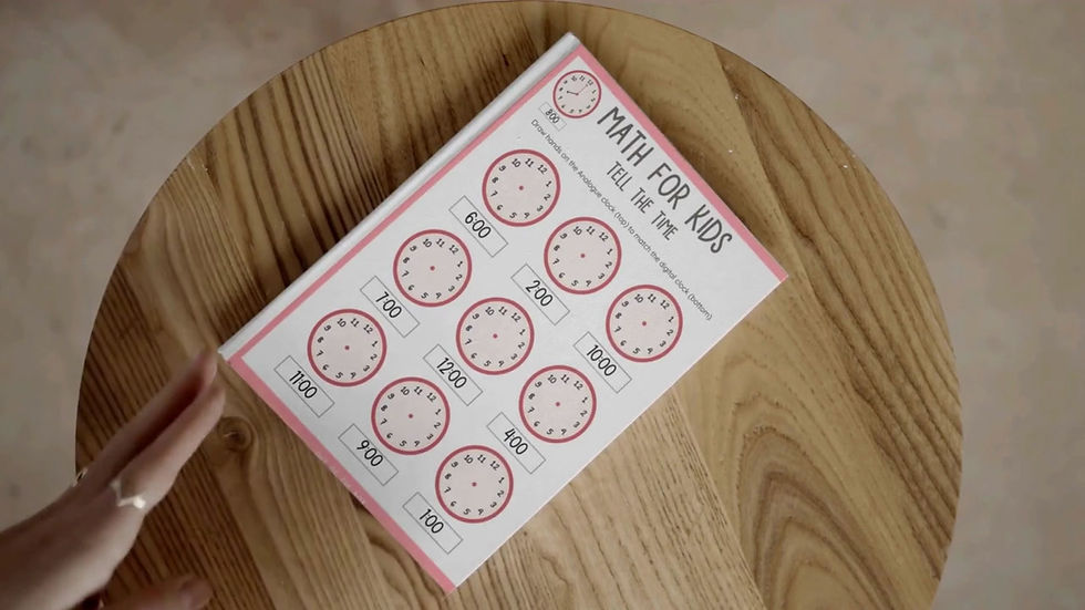 Thumbnail: Numeracy and Math Worksheet - Tell the Time
