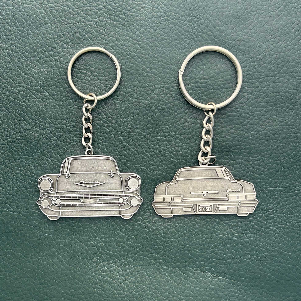 Thumbnail: 1957 Chevy Bel-Air Metal Keychain Double- Sided