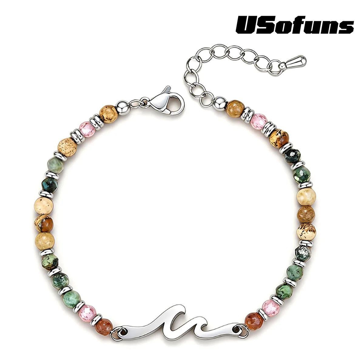 Dainty Gemstone Wave Bracelet