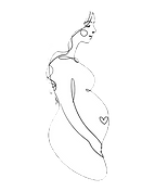 mother holding pregnant belly