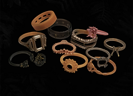 Custom set of rings displayed