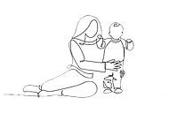 mother holding daughter