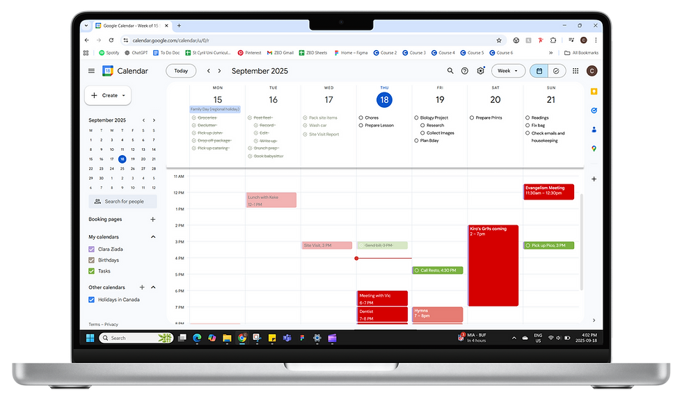 Calendar-Focused View by Week