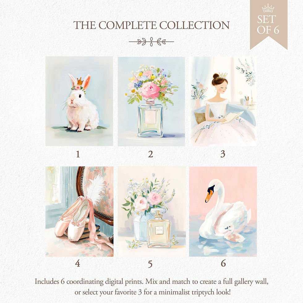 Thumbnail: Swan Princess Nursery Gallery Wall Set