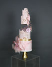 Floral Wedding Cake made of edible mediums and using Ekat's silicone mould.