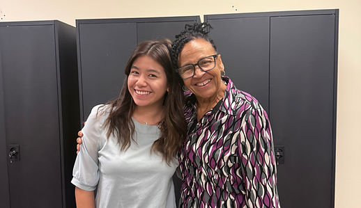 HCN CEO Dr. April Y. Silas with Isabelle on the last day of her volunteership.