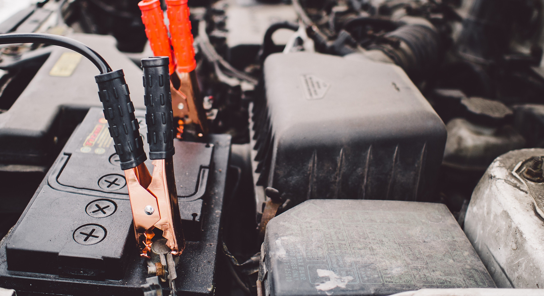 Car Battery and Jumper Cables