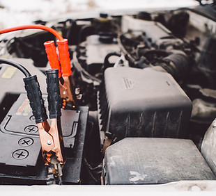 Car Battery and Jumper Cables