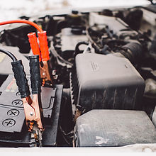 Car Battery and Jumper Cables