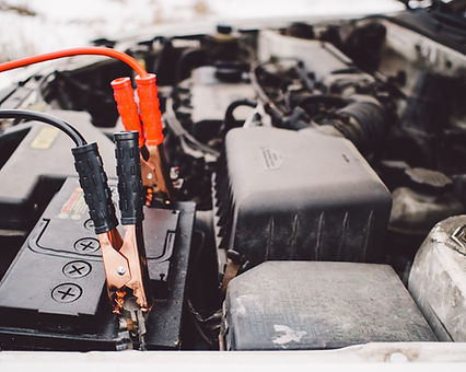 Car Battery and Jumper Cables