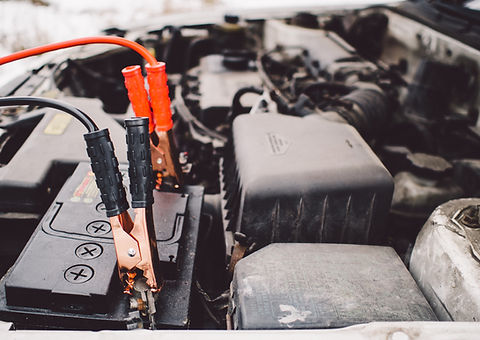 Car Battery and Jumper Cables