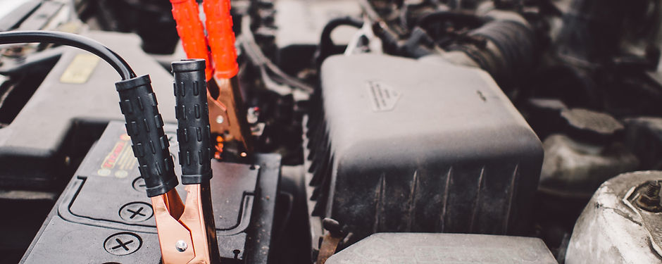 Car Battery and Jumper Cables