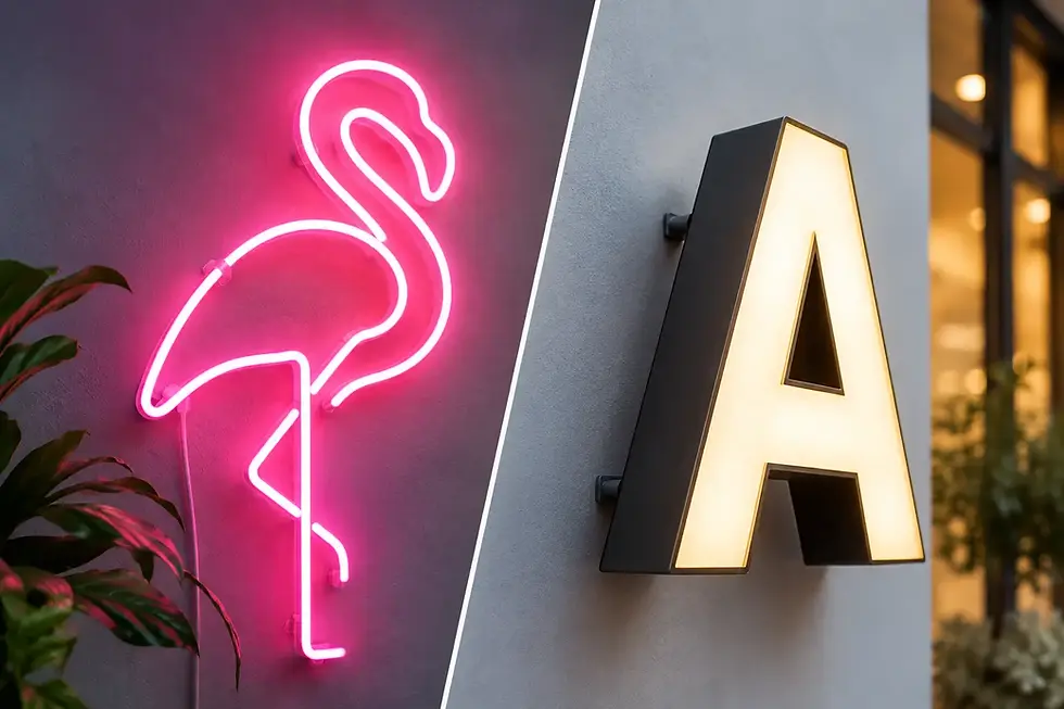 LED Neon gegen Leuchtbuchstaben: Was wirkt besser?