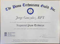 Registered Piano Technician PTG