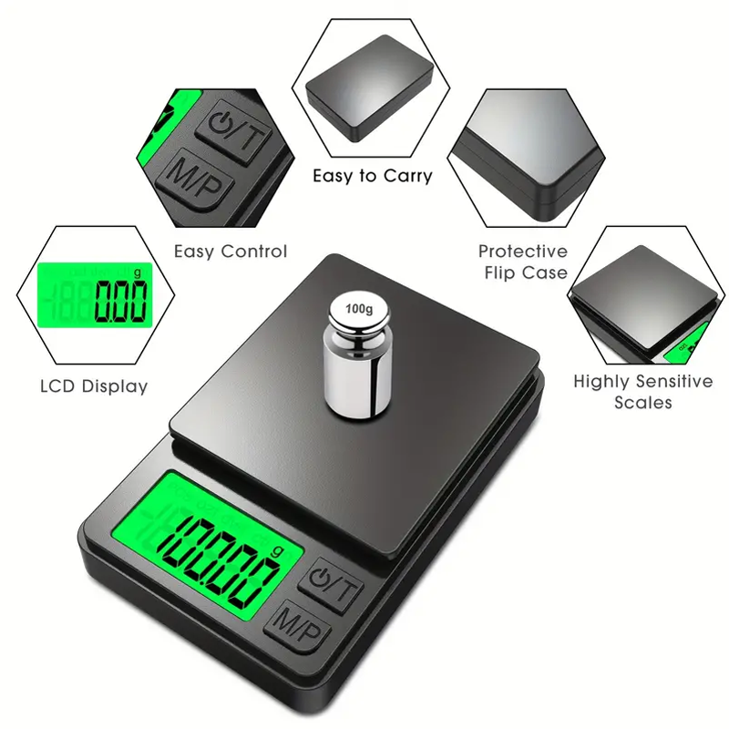 Thumbnail: Precision Pocket Scale 1000g X 0.1g - Digital Gram, Food, Jewelry, Ounces/Grains