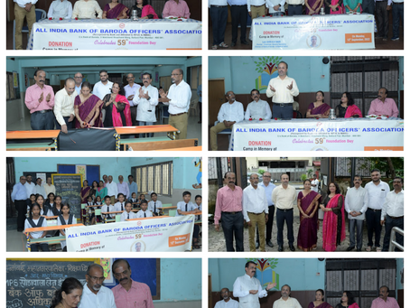 AIBOBOA Foundation Day Celebrations at Mumbai - A Social Activity by Donating Desks to School.