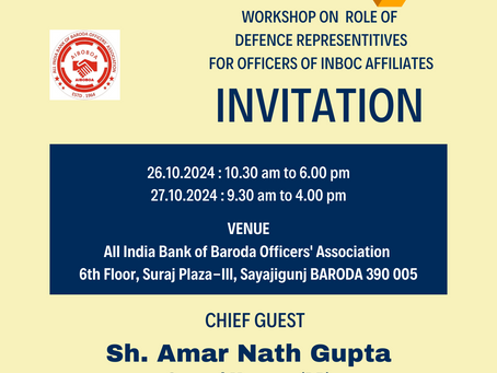 Workshop on Role of Defence Representatives for officers of INBOC Affiliates