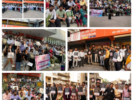 Officers in Bank of Baroda on Agitation