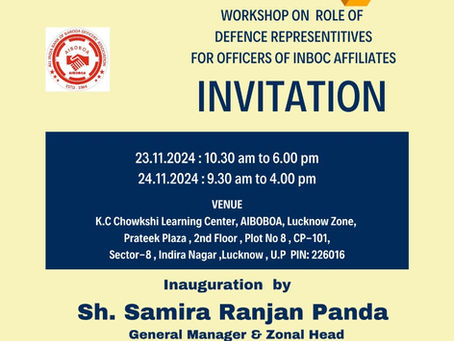 Workshop on Defence Matters for officers of INBOC Affiliates at Lucknow on 23 & 24.11.2024