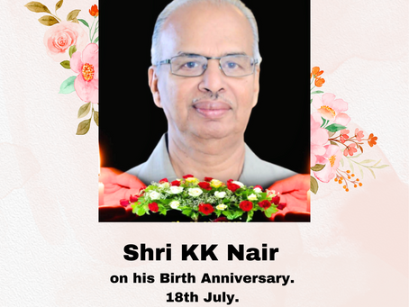 INBOC Remembers Great Visionary Leader - Shri K K Nair on his Birth Anniversary - 18th July