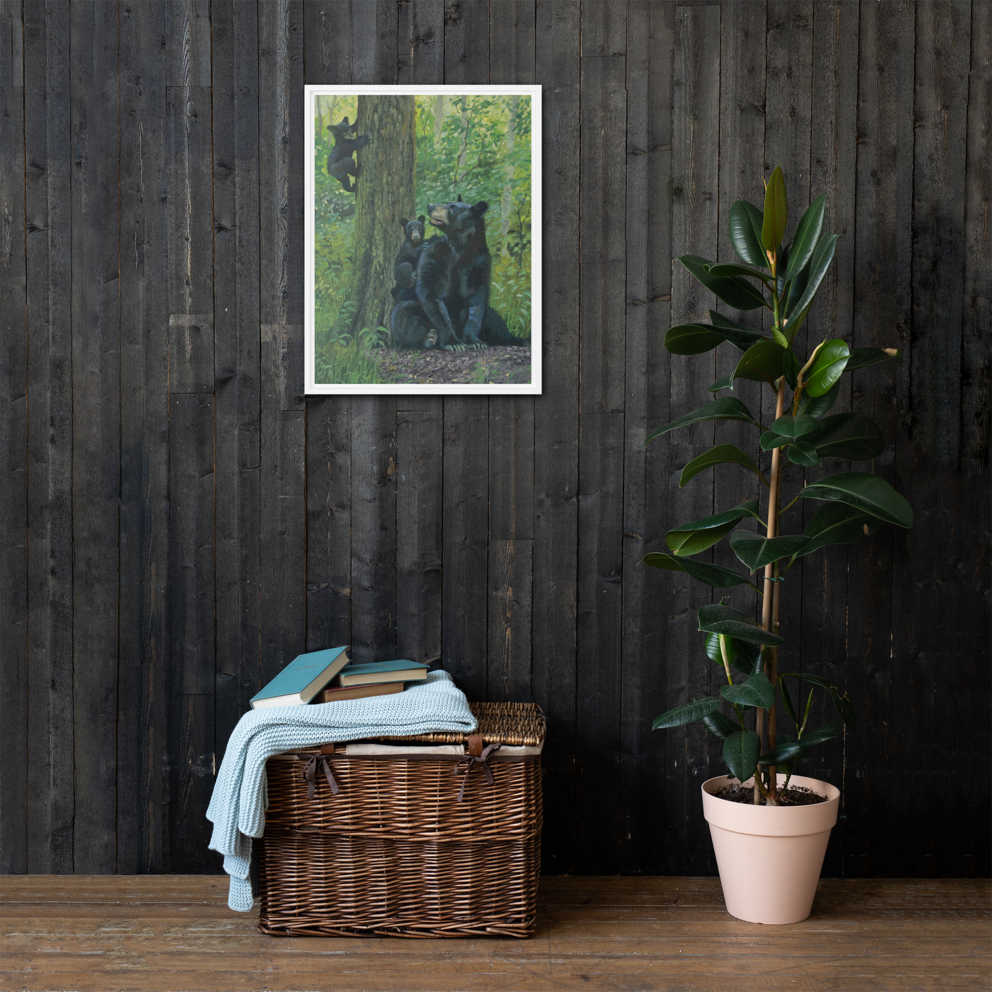 "Naughty Cubs!" 18"X24" Framed canvas