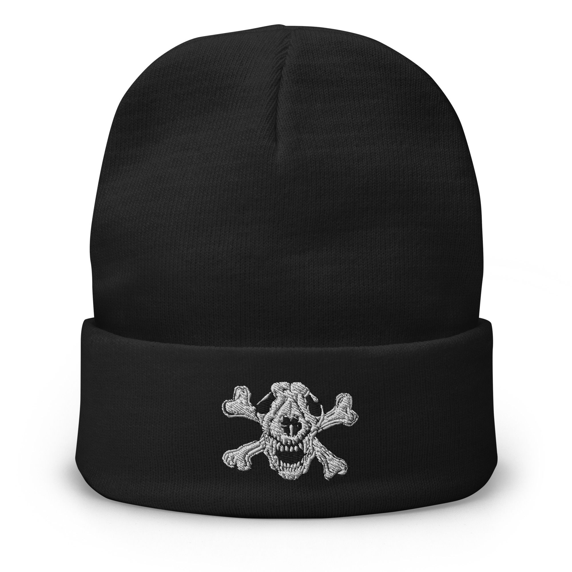 Skull and Crossbones Embroidered Beanie