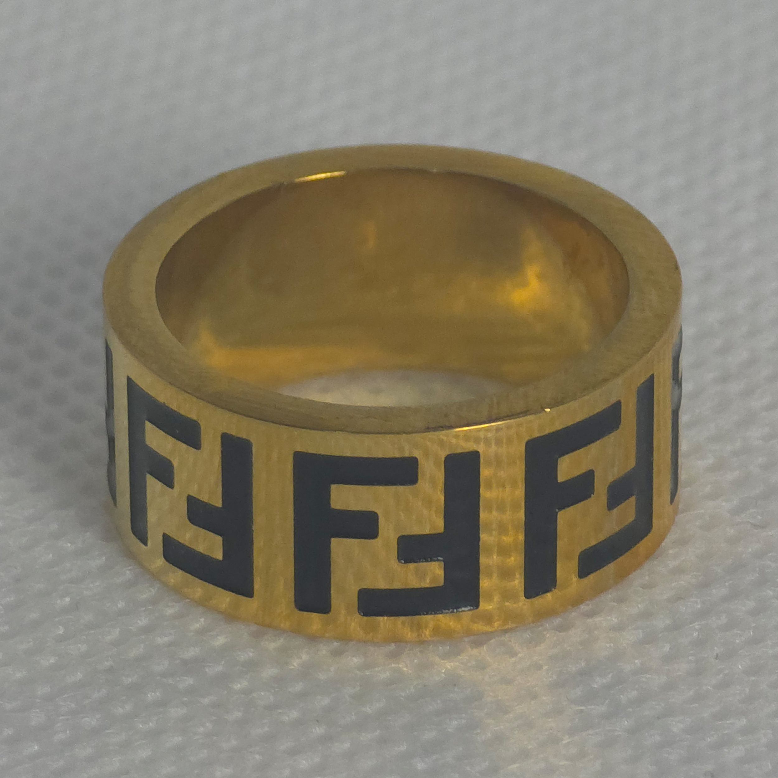 F Gold Black Ring