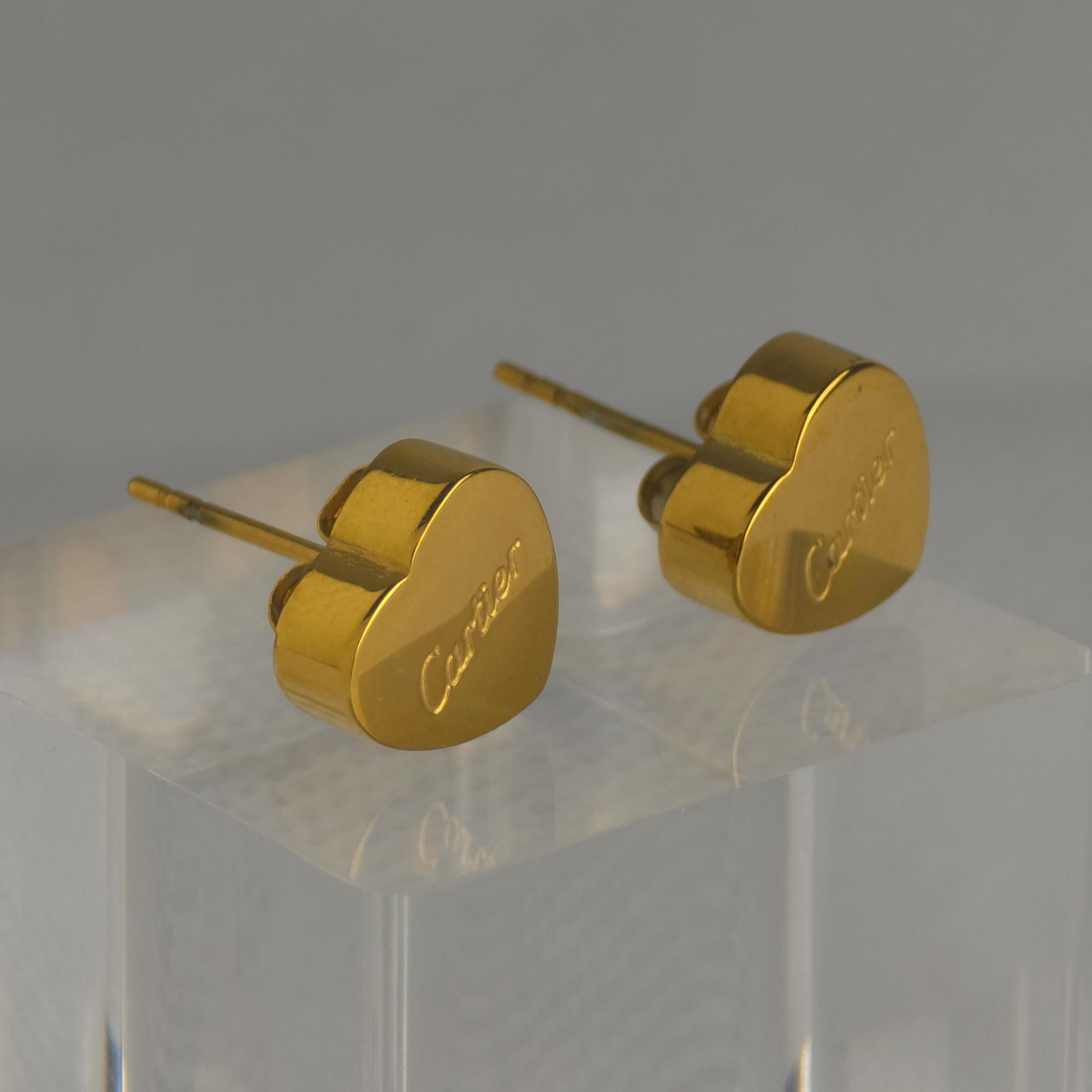 Nail Gold Heart Earrings