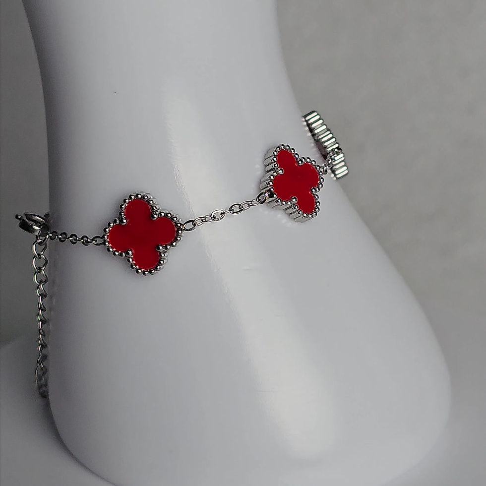 Thumbnail: Clover Silver Red Bracelet