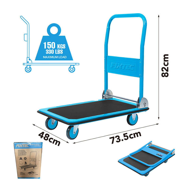 Fixtec Vagn með palli 150kg burðargeta