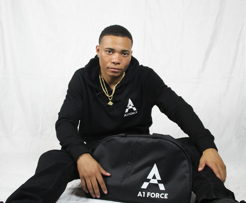 A1F Black Classic Hoodie & Duffle Bag