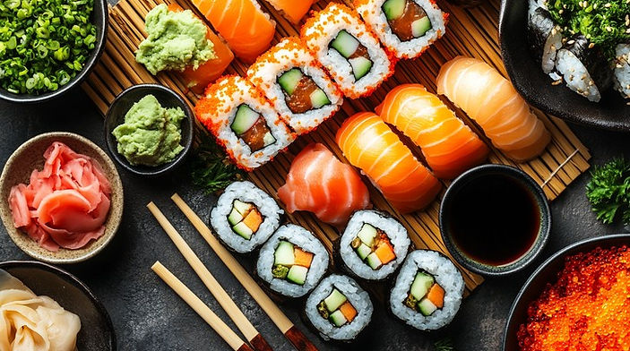 présentoir-de-variétés-de-sushi