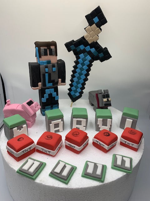 Thumbnail: Edible large Minecraft Cake Topper Personalised
