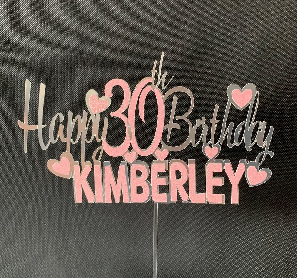 Thumbnail: Non Edible Mirror Card & Glitter Card Cake topper