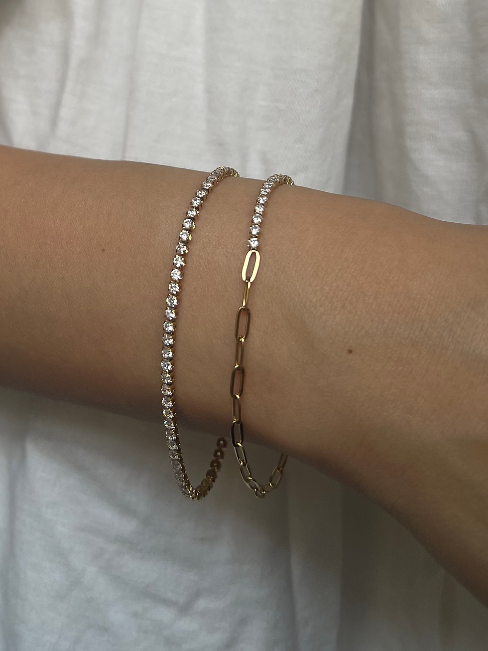 Thumbnail: Paperclip Diamante Bracelet