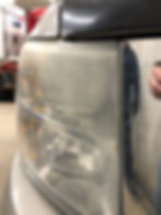 BEFORE: stained, cloudy headlight