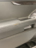 BEFORE: ripped vinyl seam