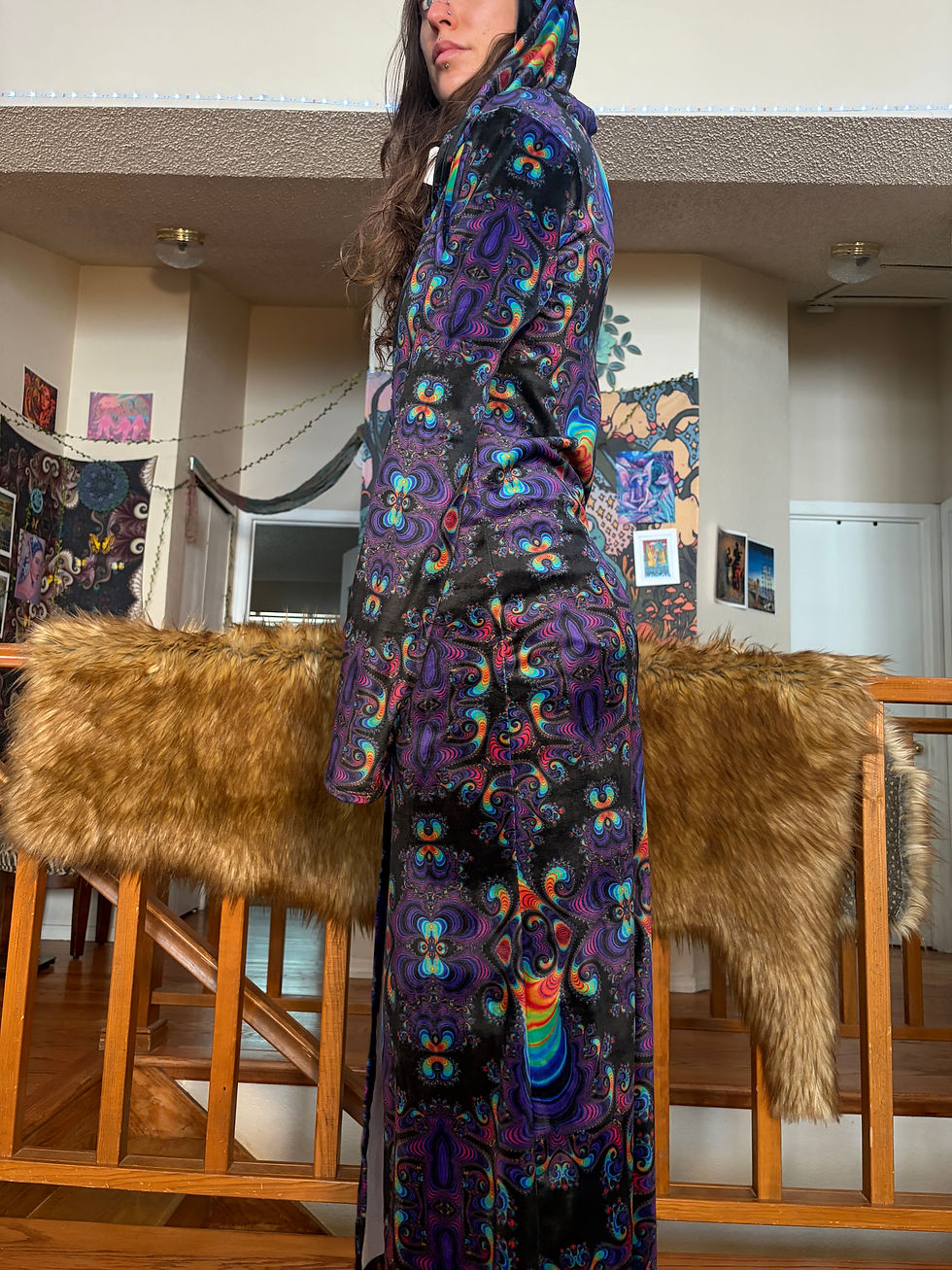 Thumbnail: S up to M rainbow road velvet duster