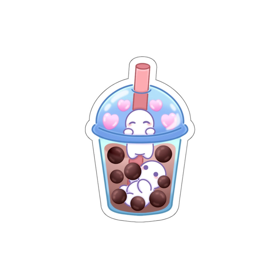 Thumbnail: Milky Boba Tea Die-Cut Stickies