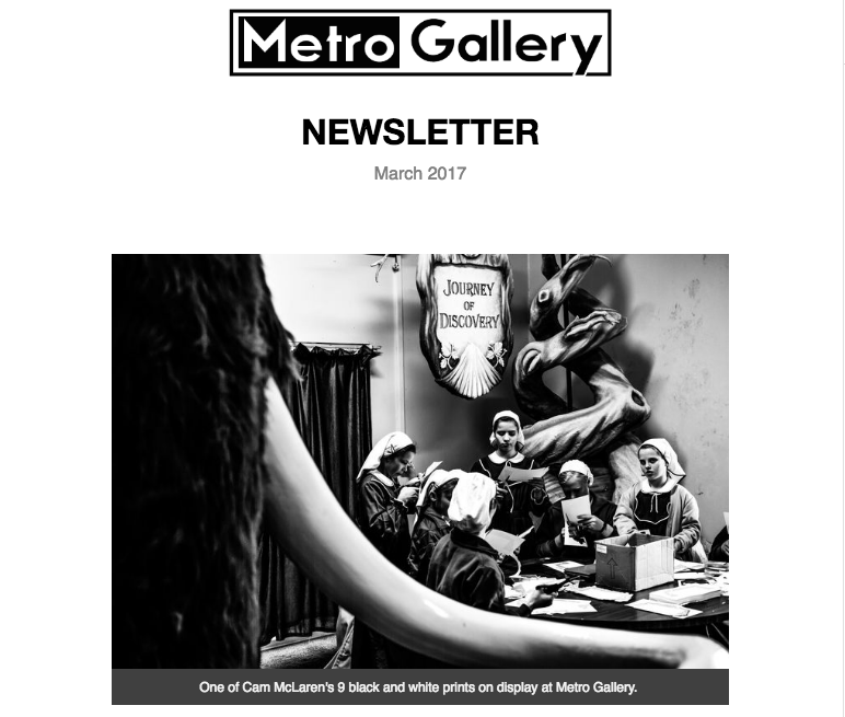 Metro Gallery - photo gallery Auckland Newsletter