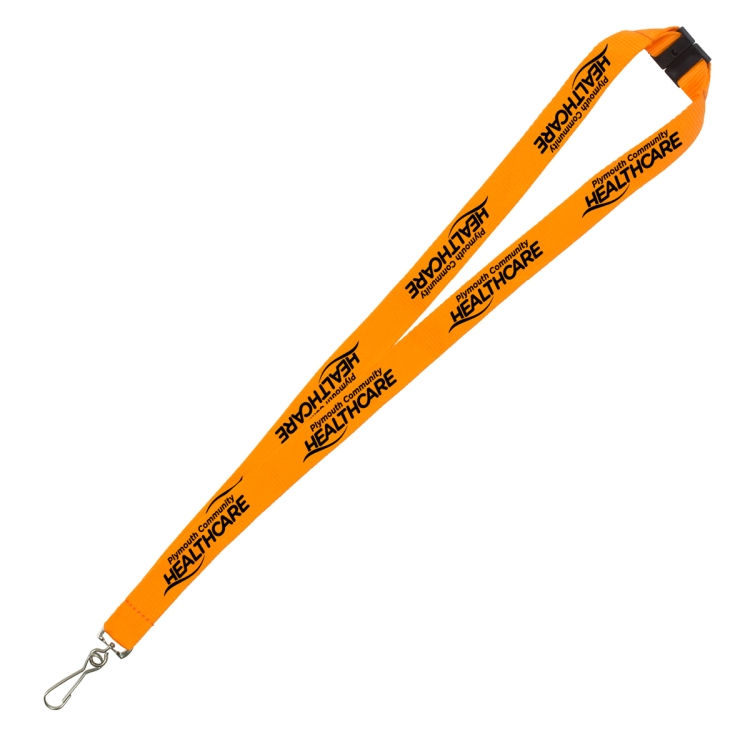 Thumbnail: "Palmer" 3/4" Silkscreen Lanyard with FREE Breakaway Safety Release - Swivel or
