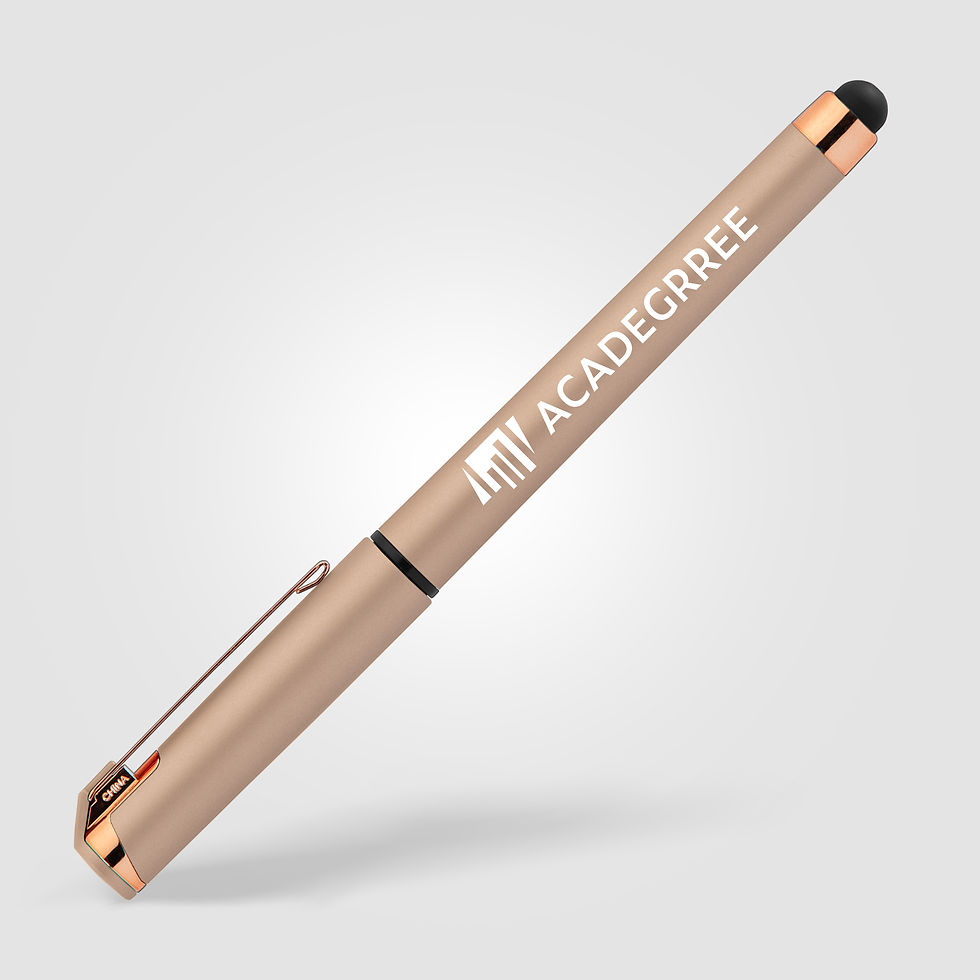 Thumbnail: Islander Softy Rose Gold Metallic Designer Gel Pen w/ Stylus