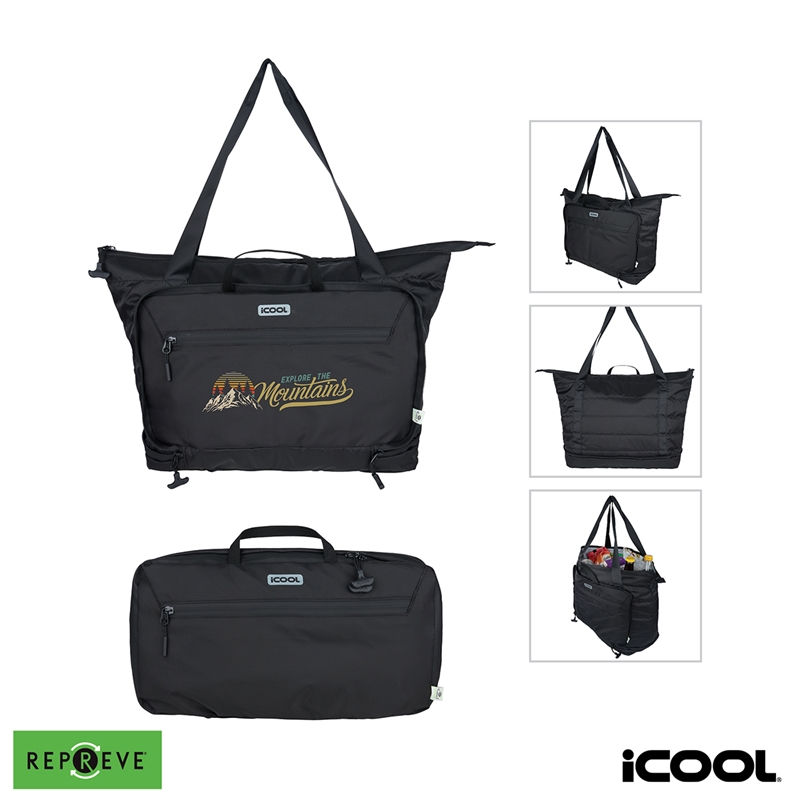 iCOOL® Rockvale Repreve® Packable Puffer 20-Can Cooler Tote