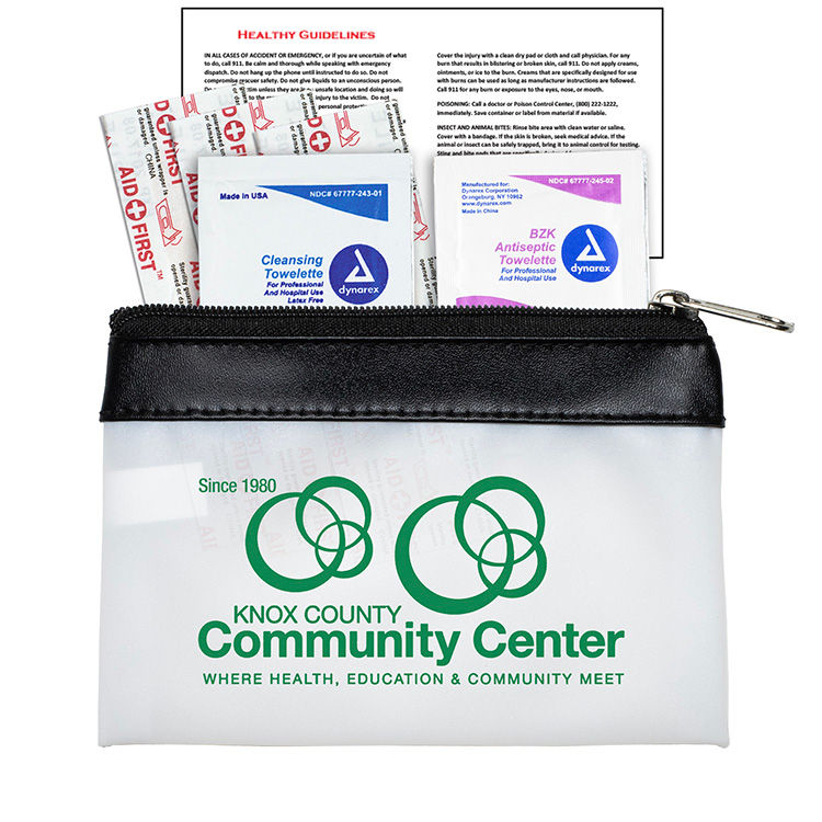 Thumbnail: "SAFETY-ON-THE-GO" 7 Piece First Aid Kit in Colorful Zipper Vinyl Pouch