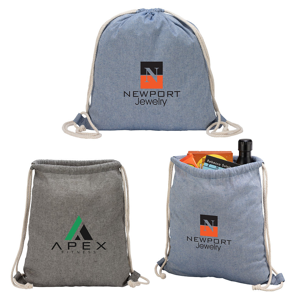 Thumbnail: Huron Recycled Cotton Drawstring Tote
